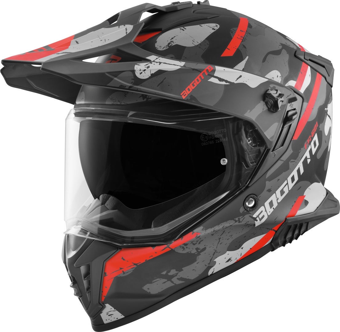 Bogotto FG-601 Sniper Enduro hjelm i glasfiber sort mat/grå/orange XL Figur 2