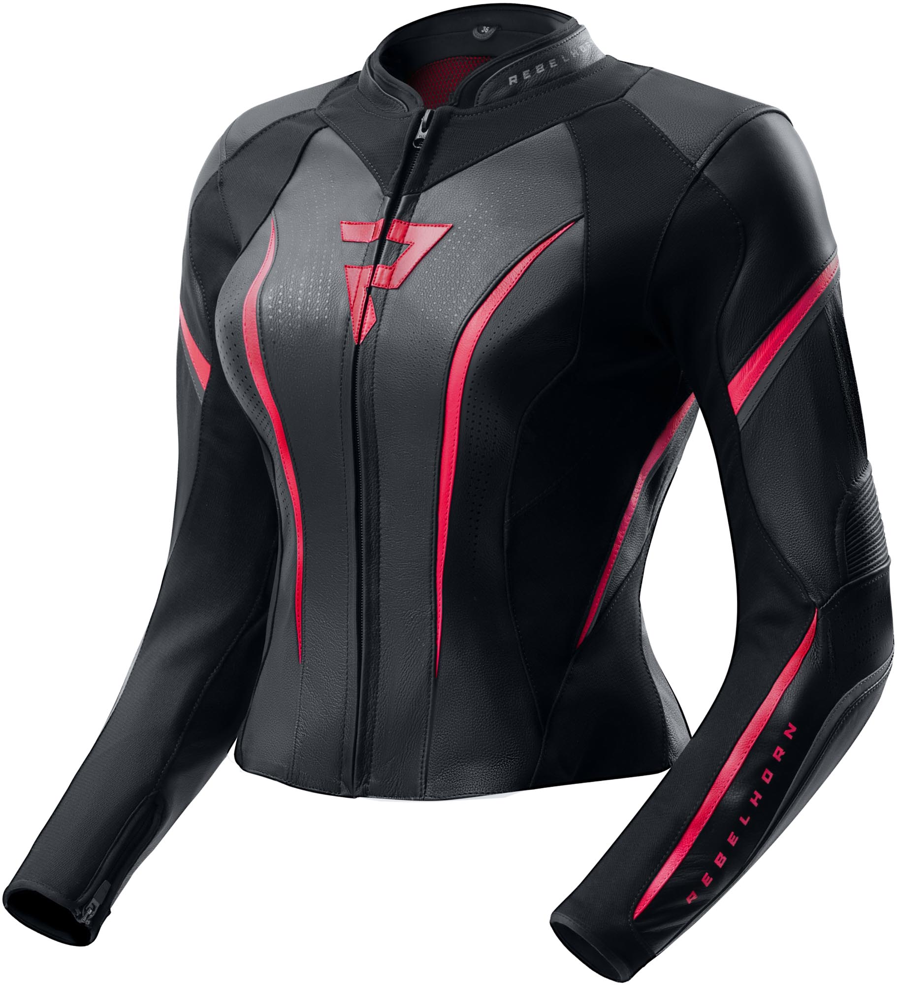 Rebelhorn Diva ST Damen Motorrad Lederjacke schwarz/rosa 40 Abbildung 1