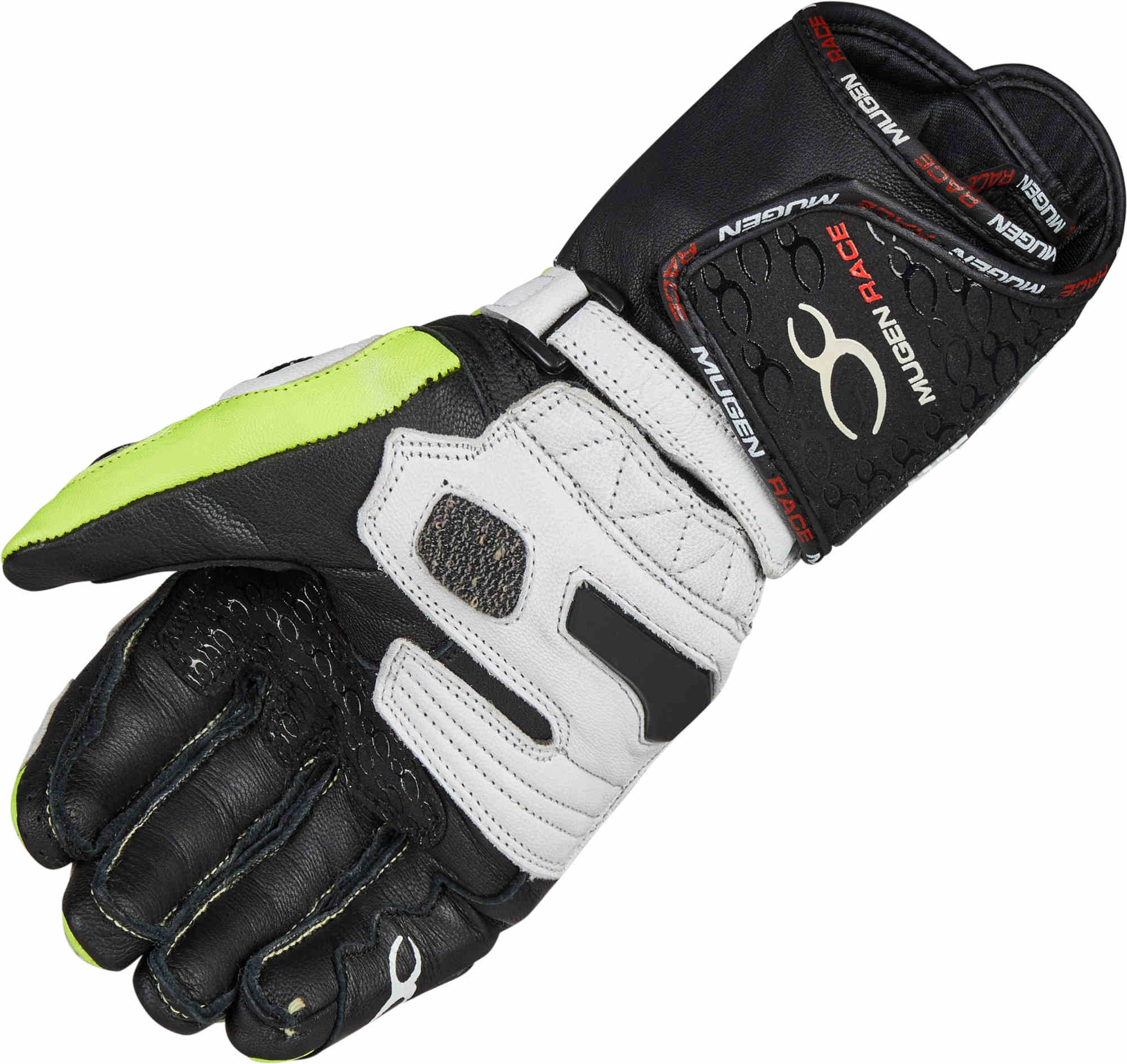MUGENRACE Bornew Motorcykel handsker sort/hvid/neongul L Figur 3
