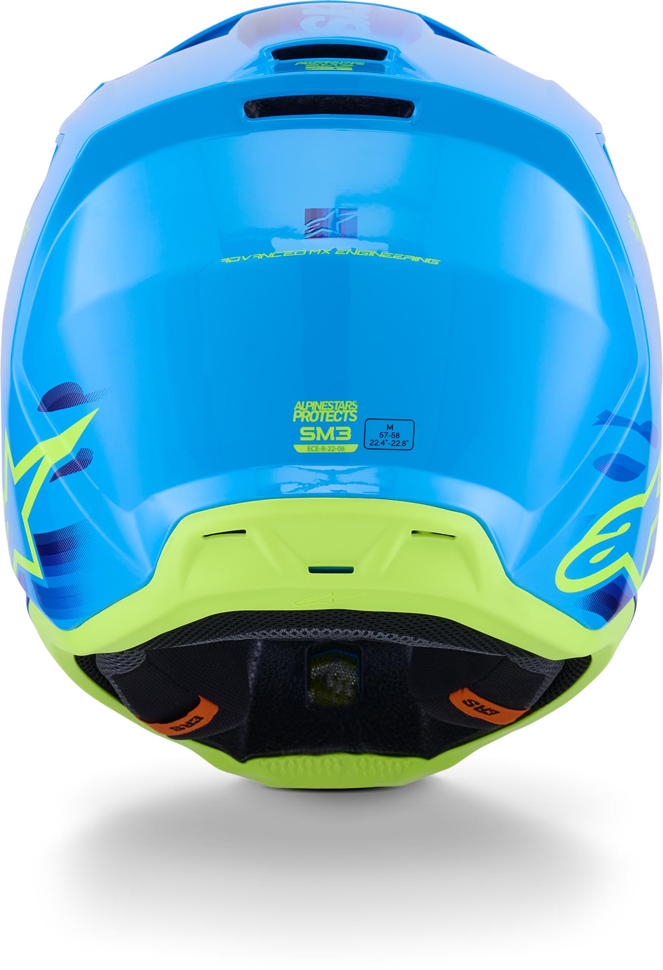 Alpinestars S-M3 Force Cască de motocross Albastru/galben M (57/58) Figura 4