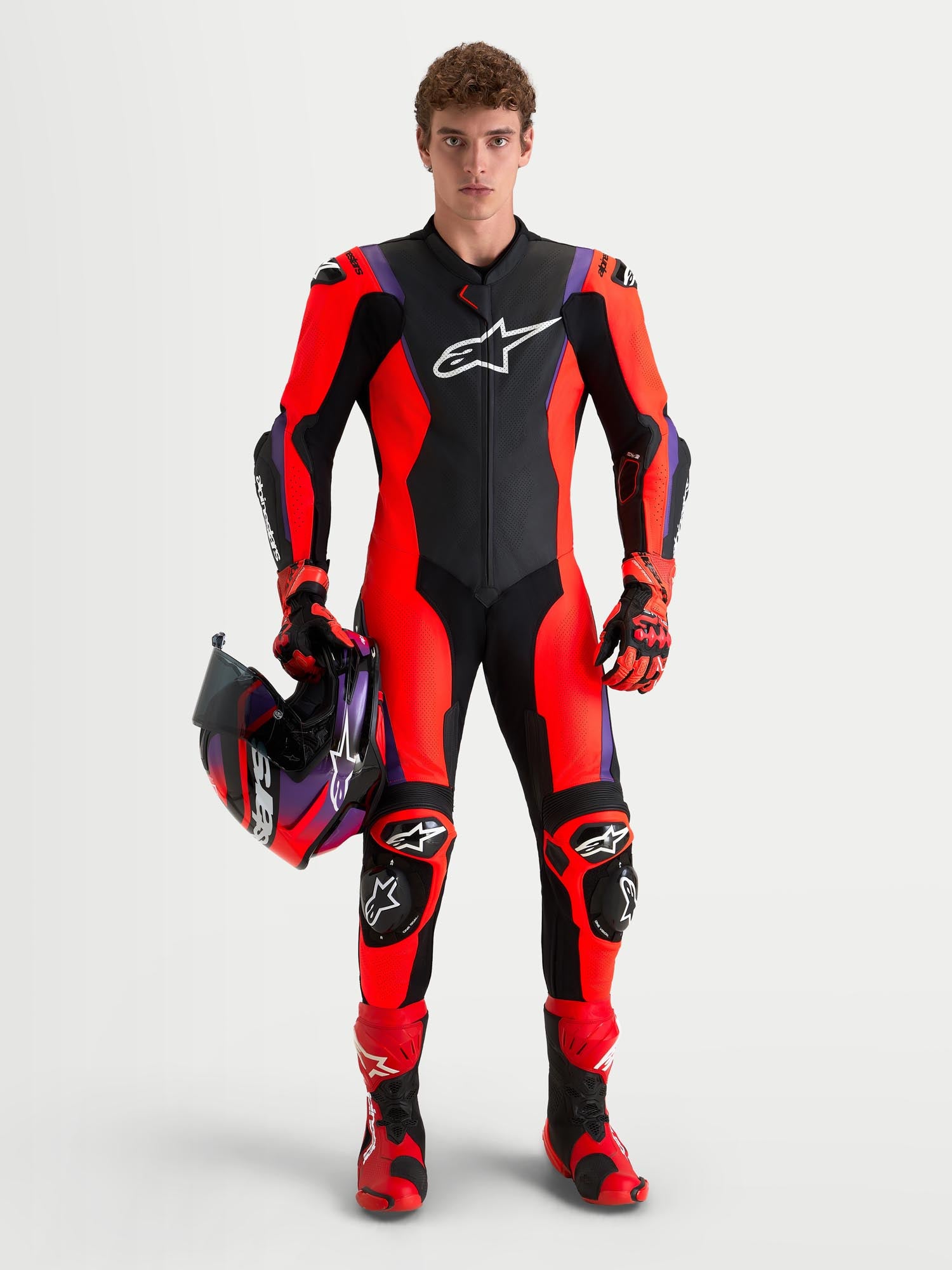 Alpinestars Missile V3 1-Piece Motorcycle Leather Suit black/red/purple 60 Figure 10
