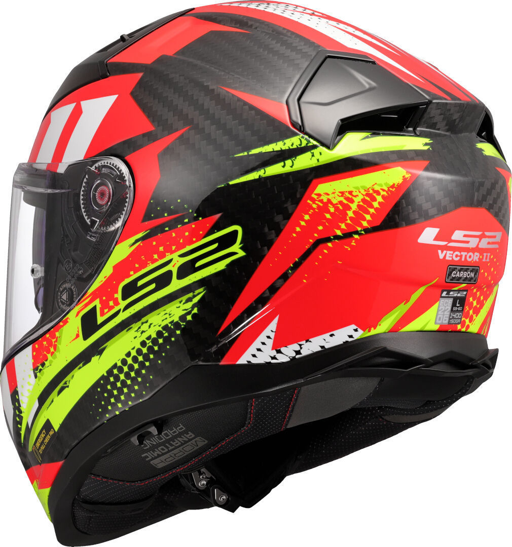 LS2 FF811 Vector II Carbon Tantic Helm rot/gelb S (55/56) Abbildung 3