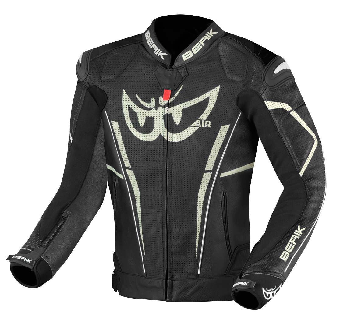 Berik Street Pro Evo Jachetă de piele de motocicletă alb/negru 48 Figura 1