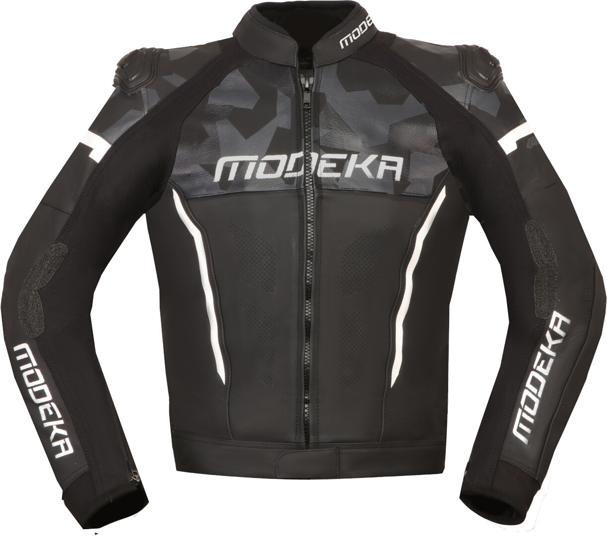 Modeka Valyant Motorrad Lederjacke schwarz/weiß 48 Abbildung 1