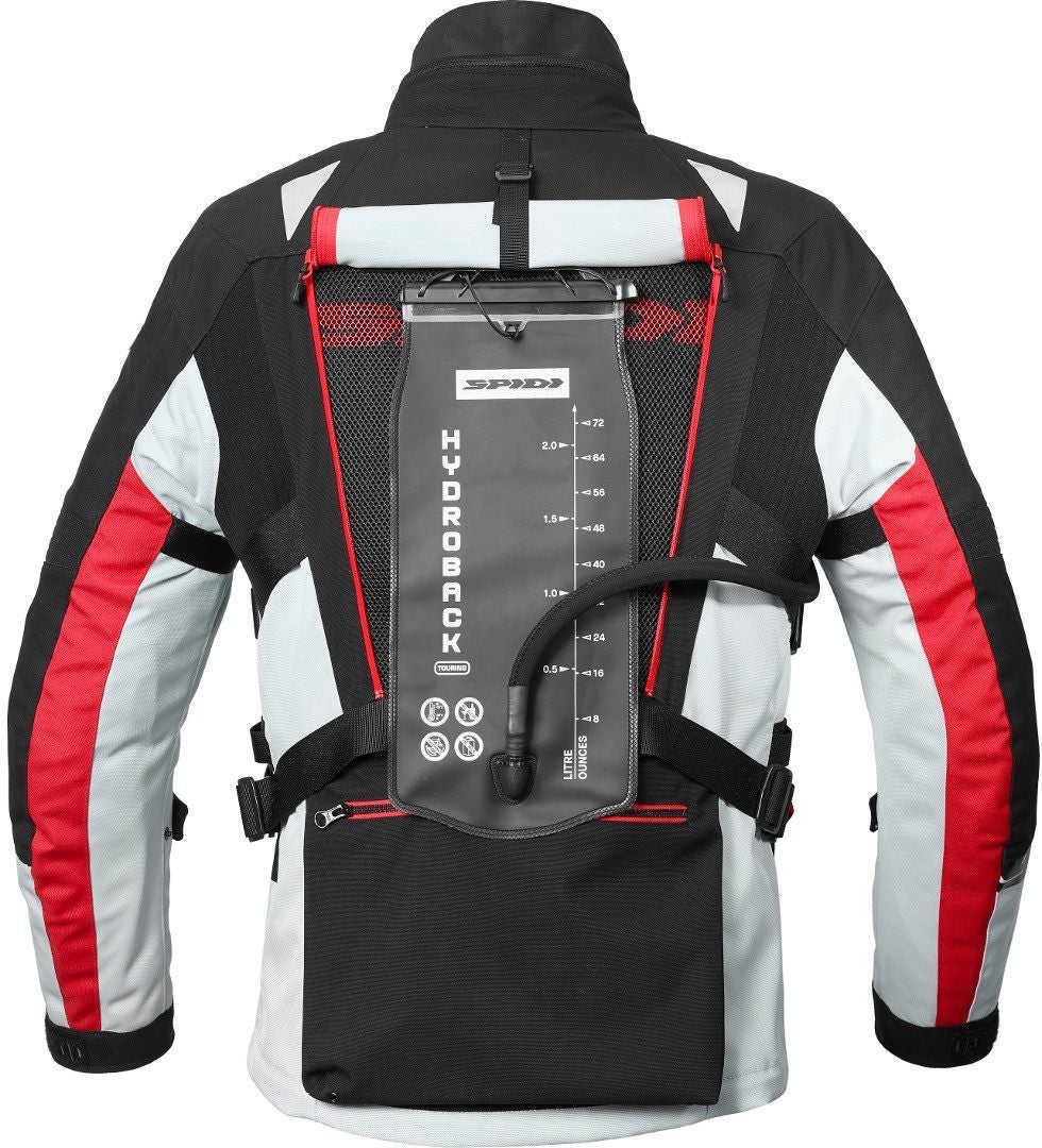 Spidi H2Out Allroad Motorcycle Textile Jacket black/grey/red XXL Figure 12