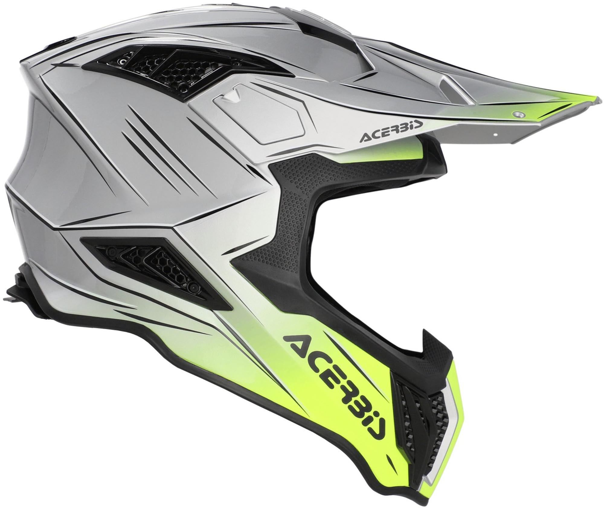 Acerbis Airstrike-X Scratch Motocrosshjelm sølv/gul M (57/58) Figur 2