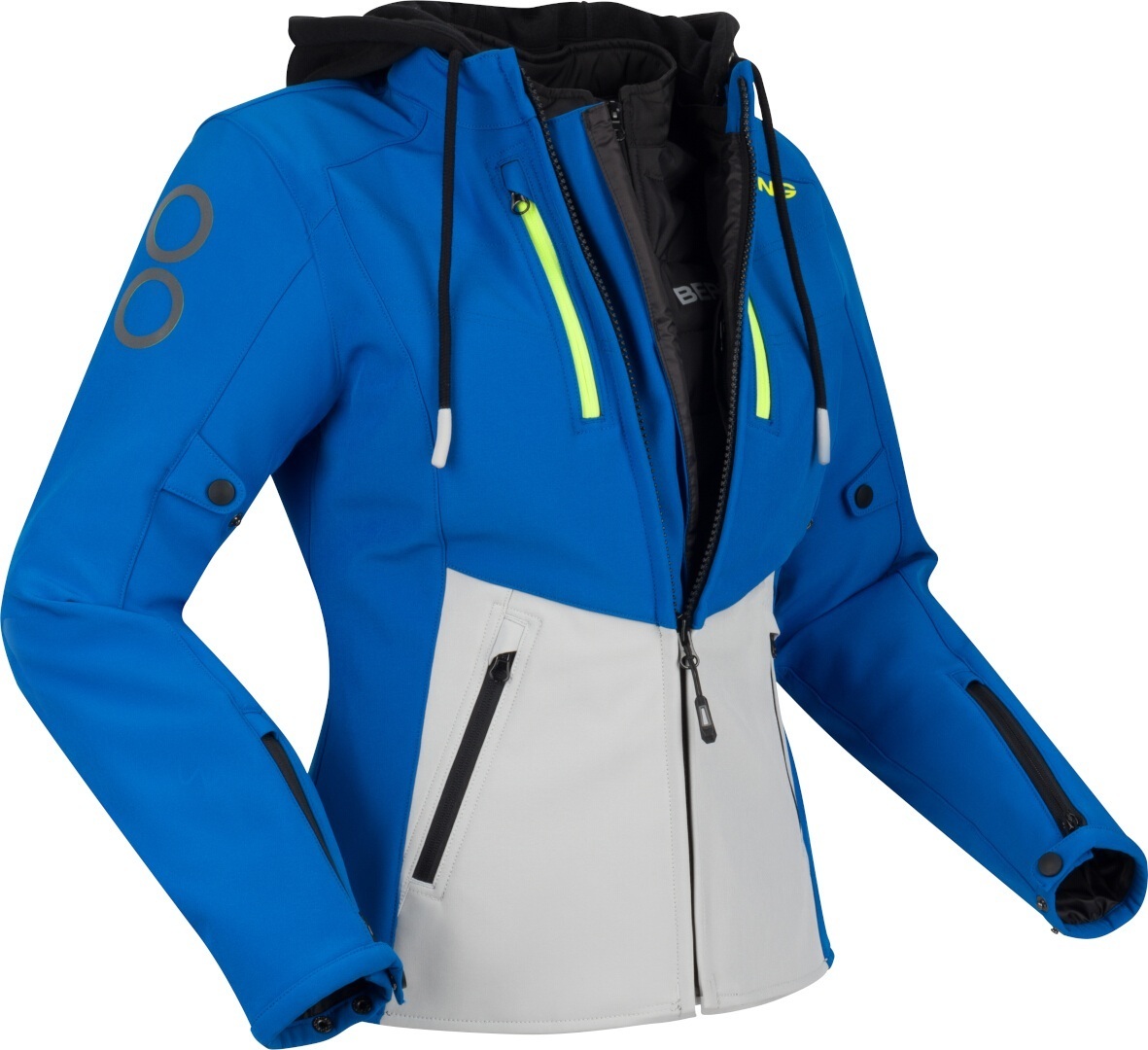 Bering Rotor Softshell wasserdichte Damen Motorrad Textiljacke blau/grau 44 Abbildung 1