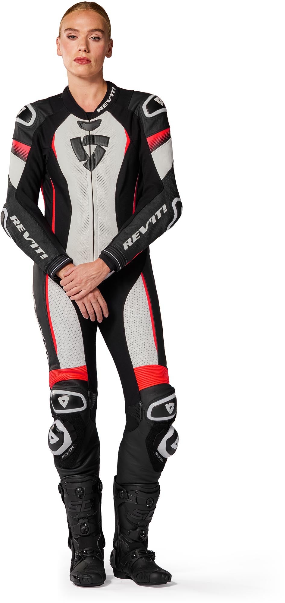 Revit Xena 4 Dames eendelig motorfiets lederen pak wit/rood 44 Figuur 3