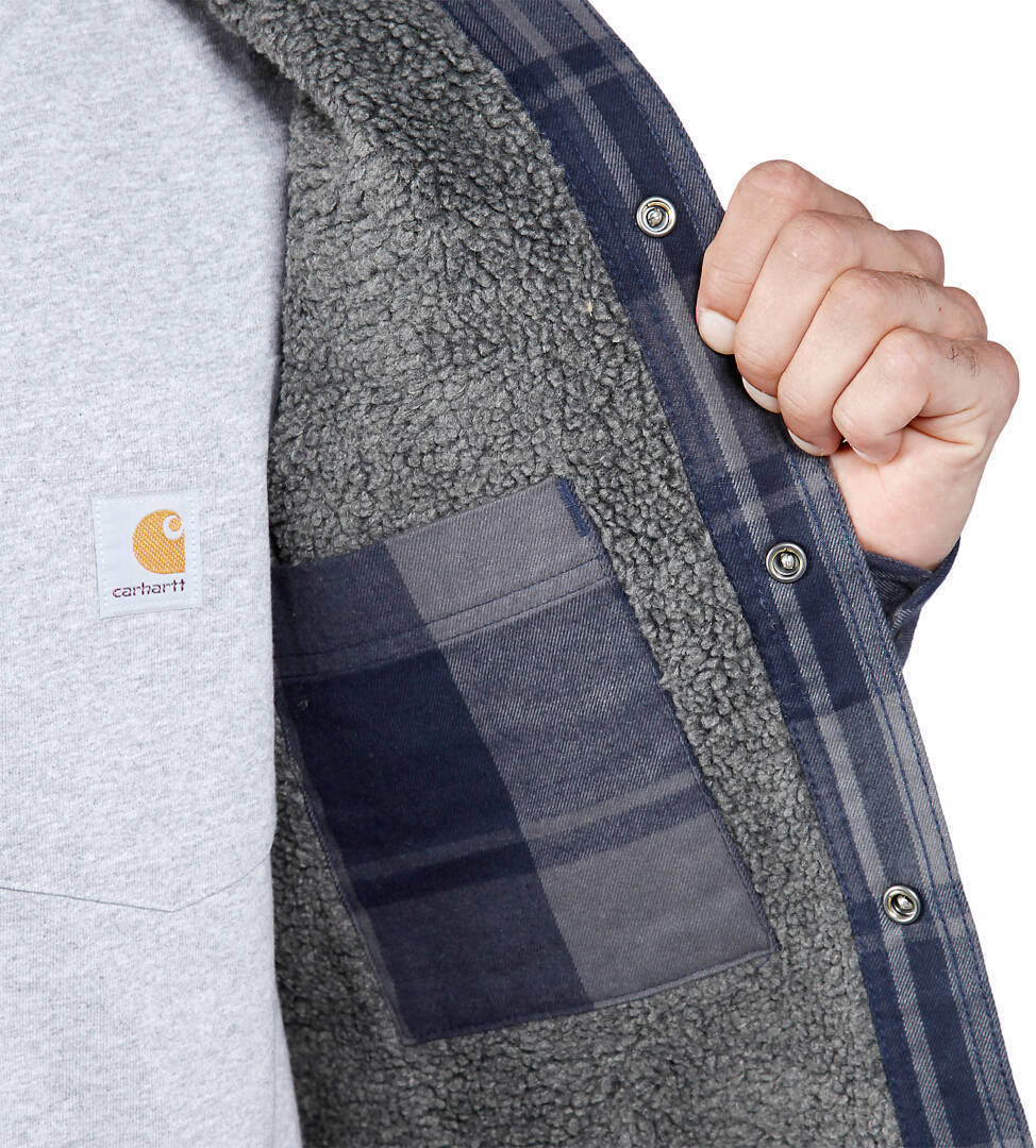 Carhartt Heavyweight Flannel Sherpa Camicia blu M Figura 6