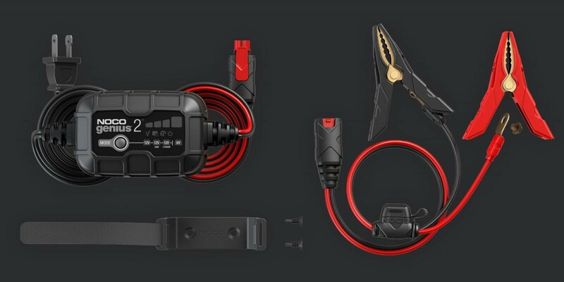 NOCO Smart batteriladdare montering med Genius2 6/12V 2A-klämmor Figur 8