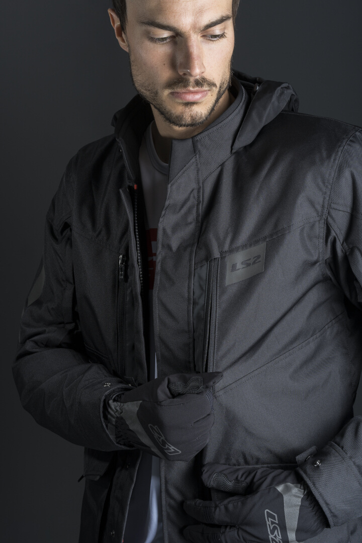 LS2 Metropolis Evo wasserdichte Motorrad Textiljacke schwarz L Abbildung 6
