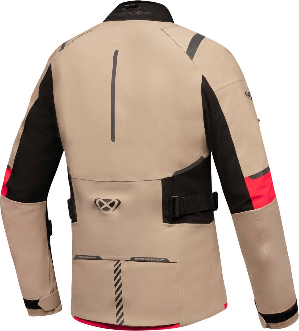 Ixon M-Skeid Veste textile imperméable à l’eau pour dames de moto Sable/Rouge XXL Figure 2