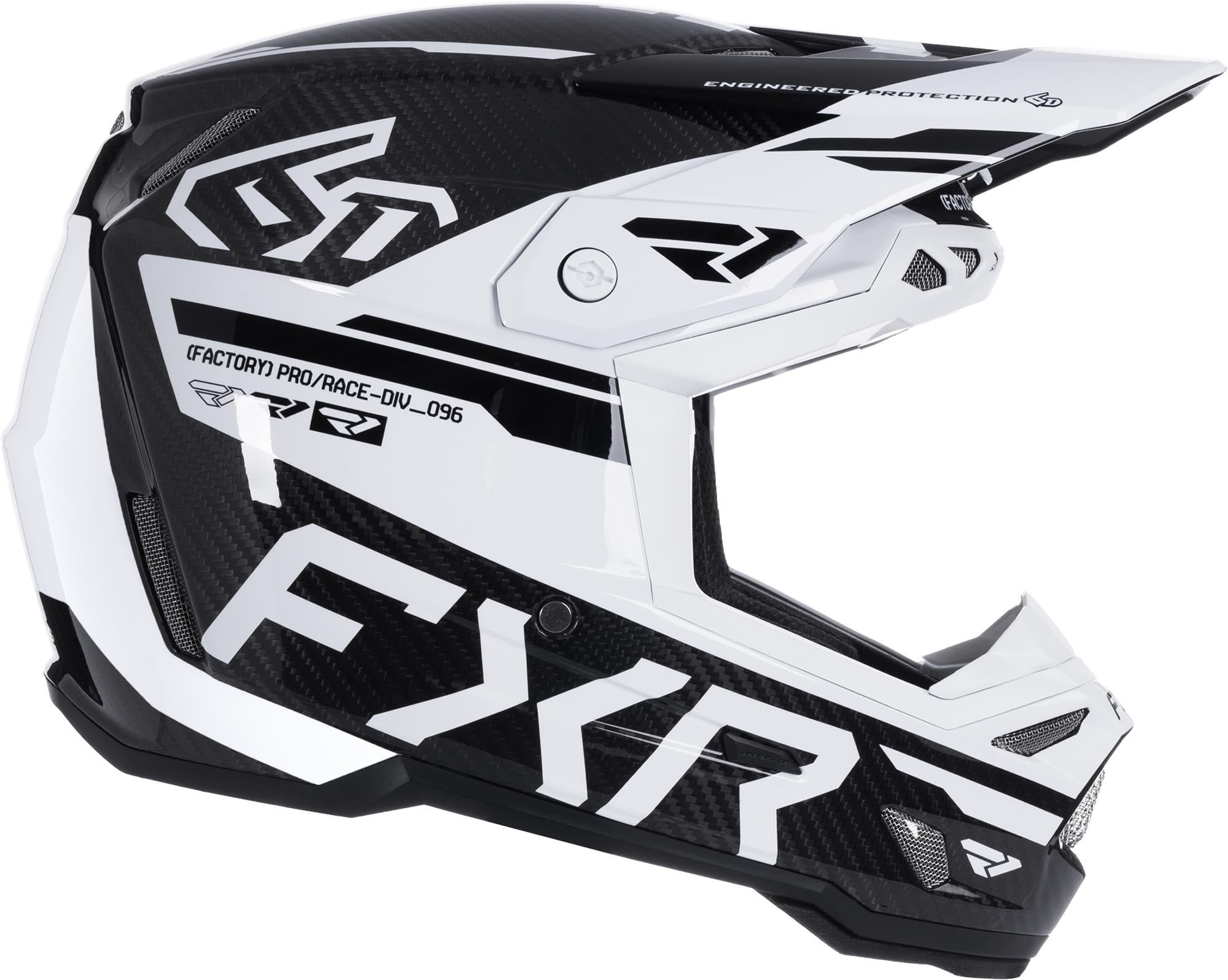 FXR 6D ATR-3 FIM Carbon Casco da motocross bianco/nero S Figura 3