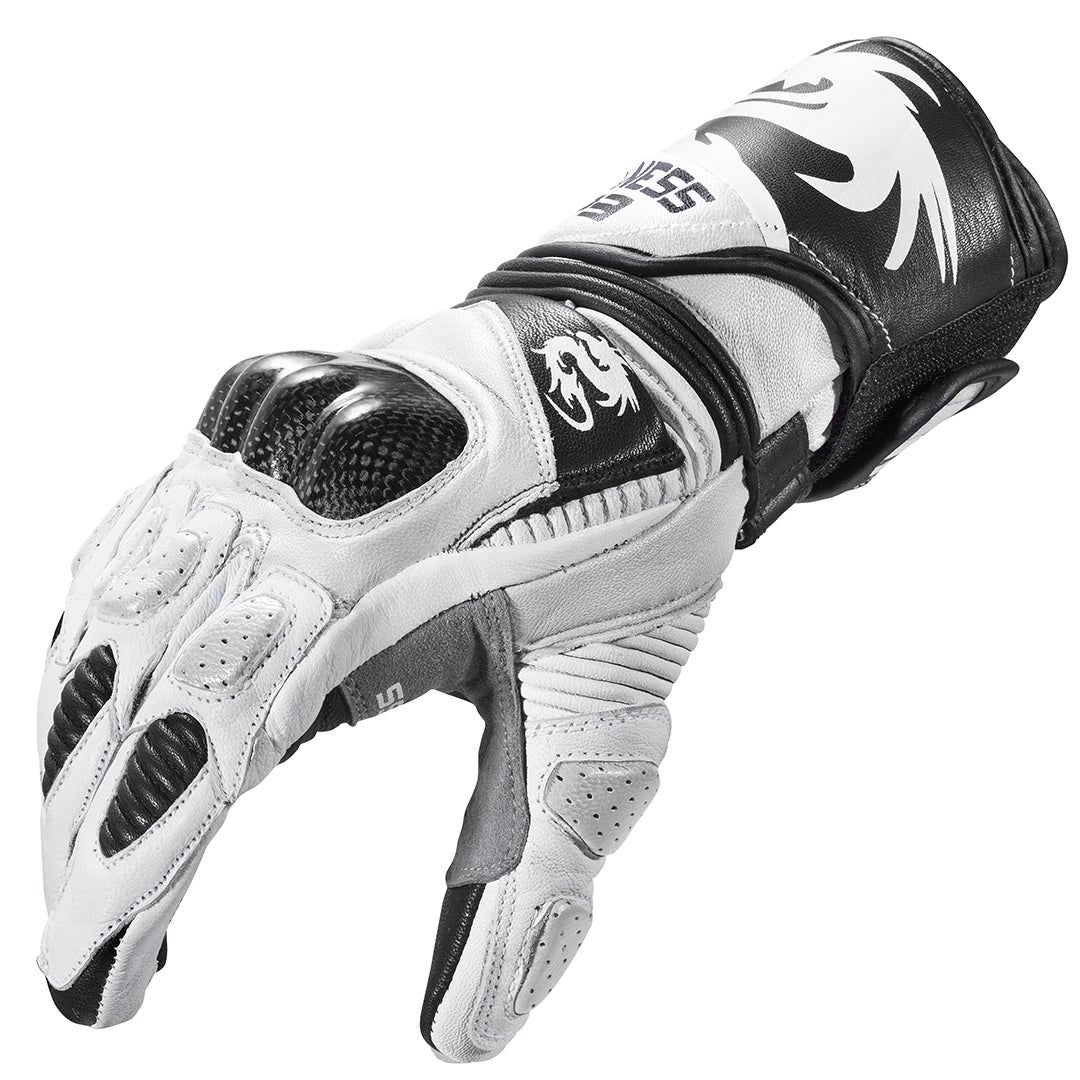 Arlen Ness Monza Motorcycle Gloves white/black S Figure 3