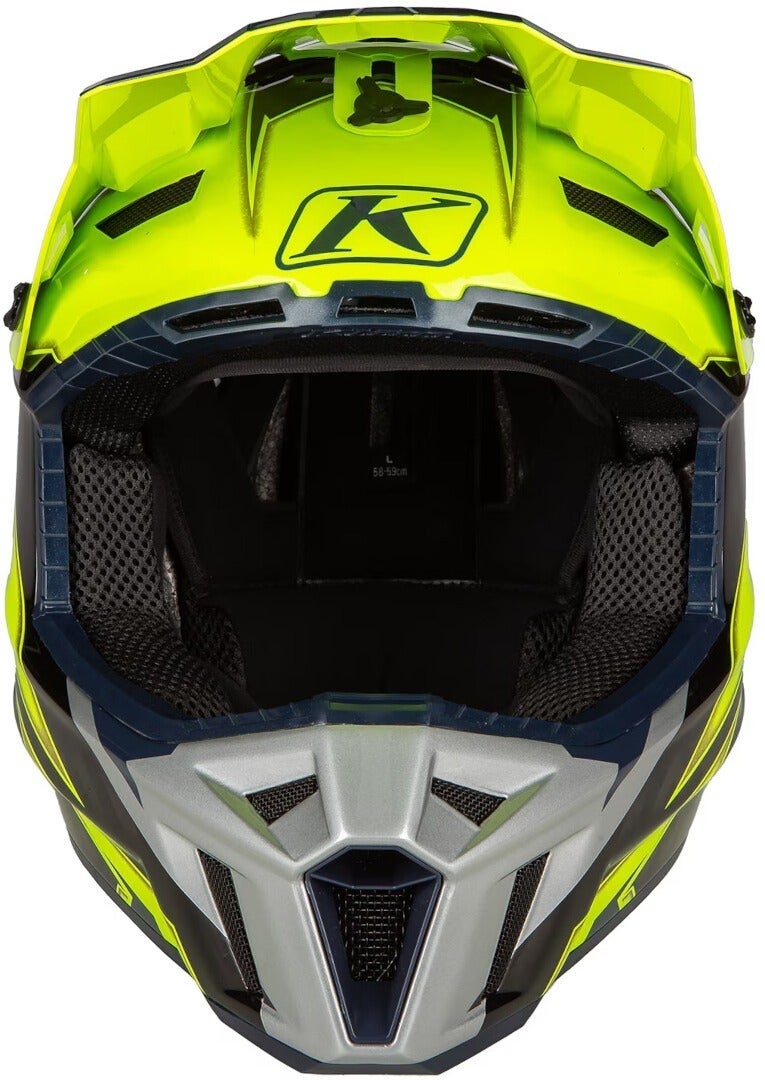 Klim F3 Lighting Carbon Motocross Helm grå/neongul M (56/57) Figur 5