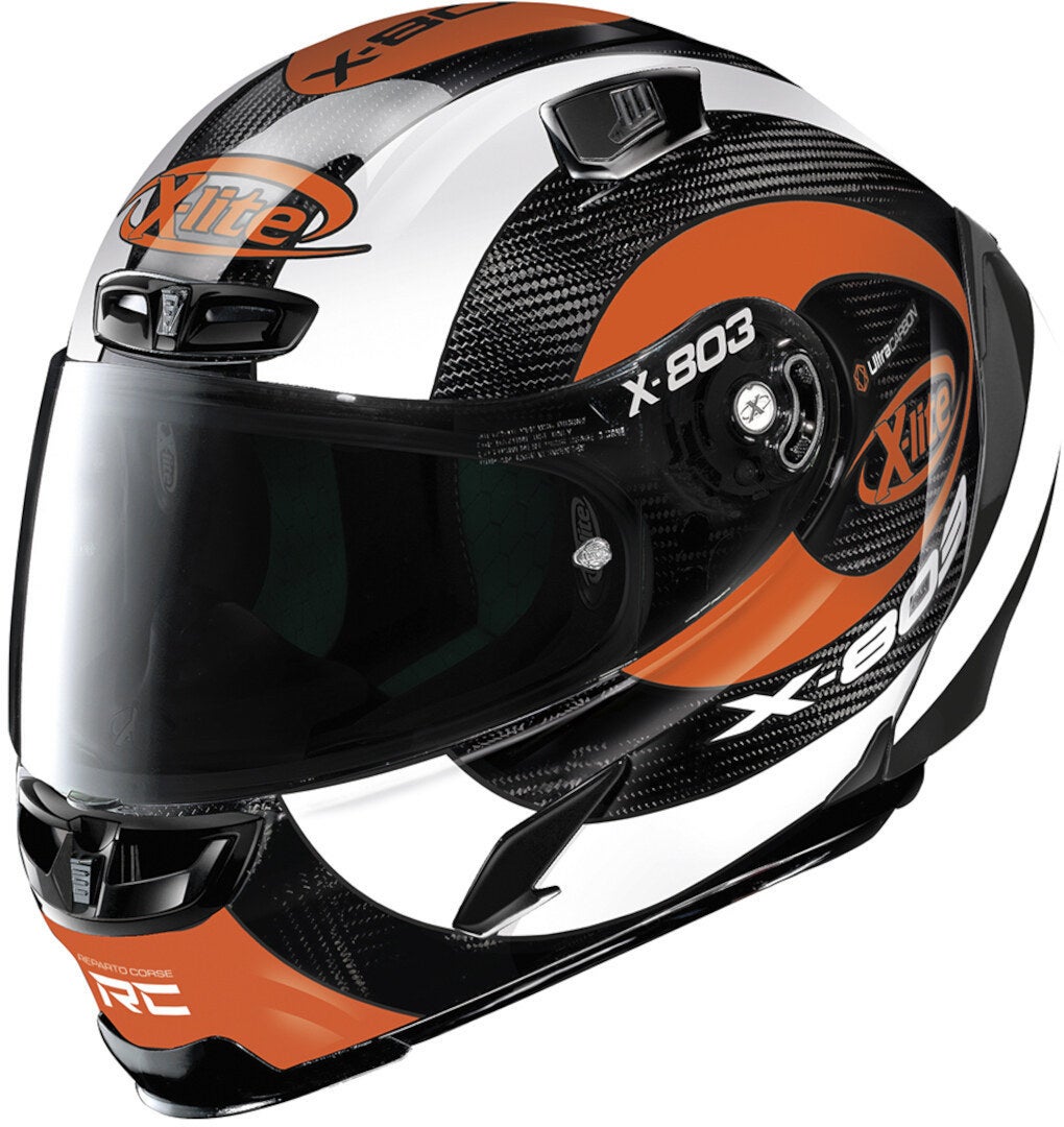X-Lite X-803 RS Ultra Carbon Hattrick Casque Noir/Blanc/Orange XXL (64) Figure 1