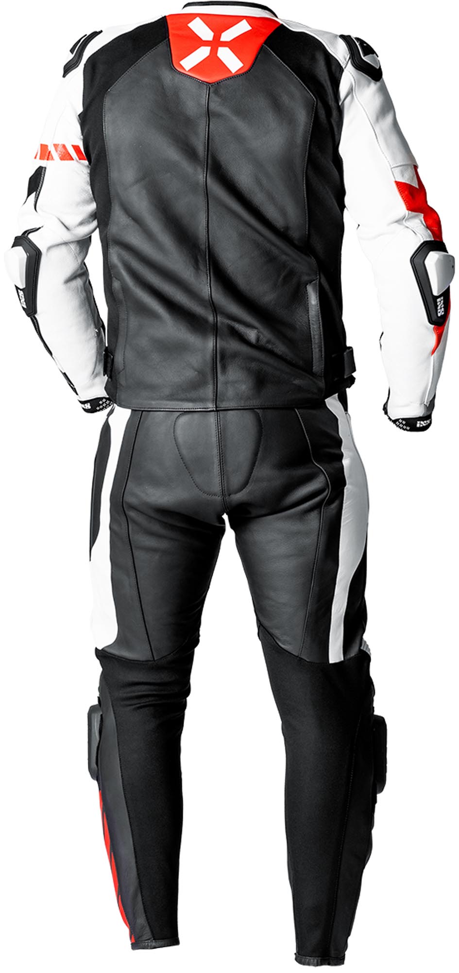 IXS Ace 1.0 Two Piece Motorcycle Leather Suit black/white/red 58 Figure 2