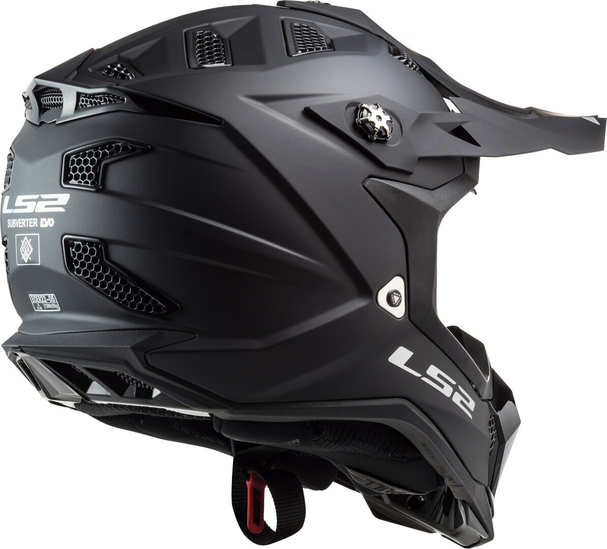 LS2 MX700 Subverter Evo II Solid Motokrosová přilba Black Matt M (57/58) Obrázek 5