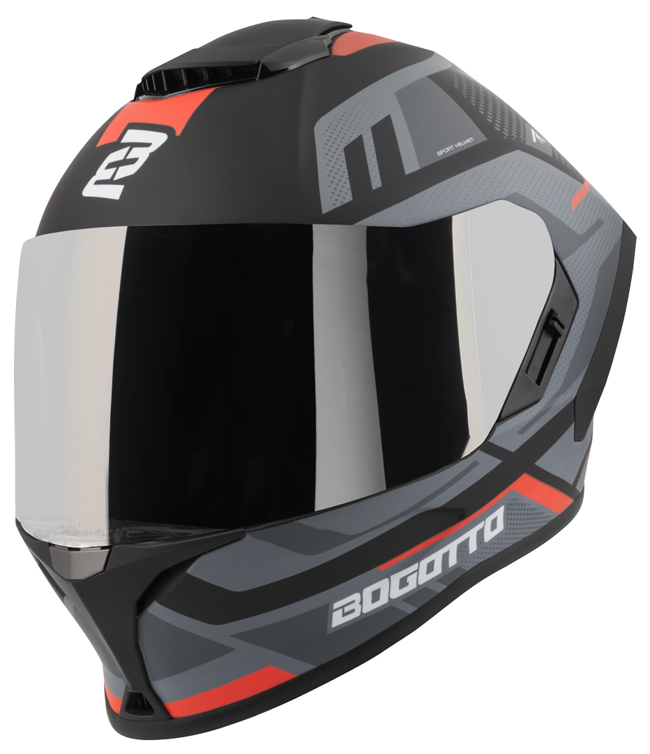 Bogotto Phantom Codex Fiberglass Helm schwarz/grau/rot L Abbildung 6