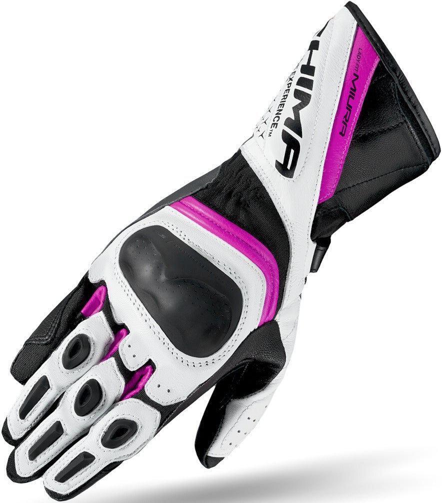 SHIMA Miura perforerede dame motorcykelhandsker sort/hvid/pink M Figur 1