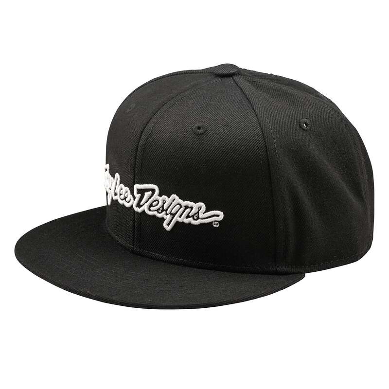 Troy Lee Designs Flat Bill Snapback Signature Hat - Svart Figur 1