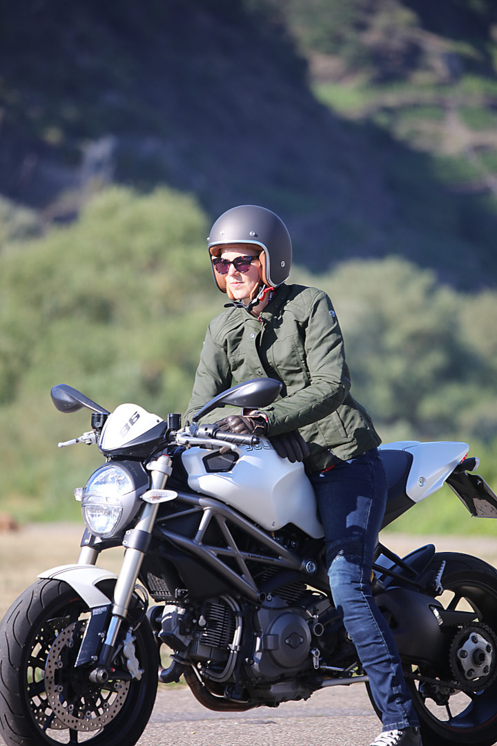 Modeka Thiago Dames Motorfiets Textiel Jas Olive 44 Figuur 5
