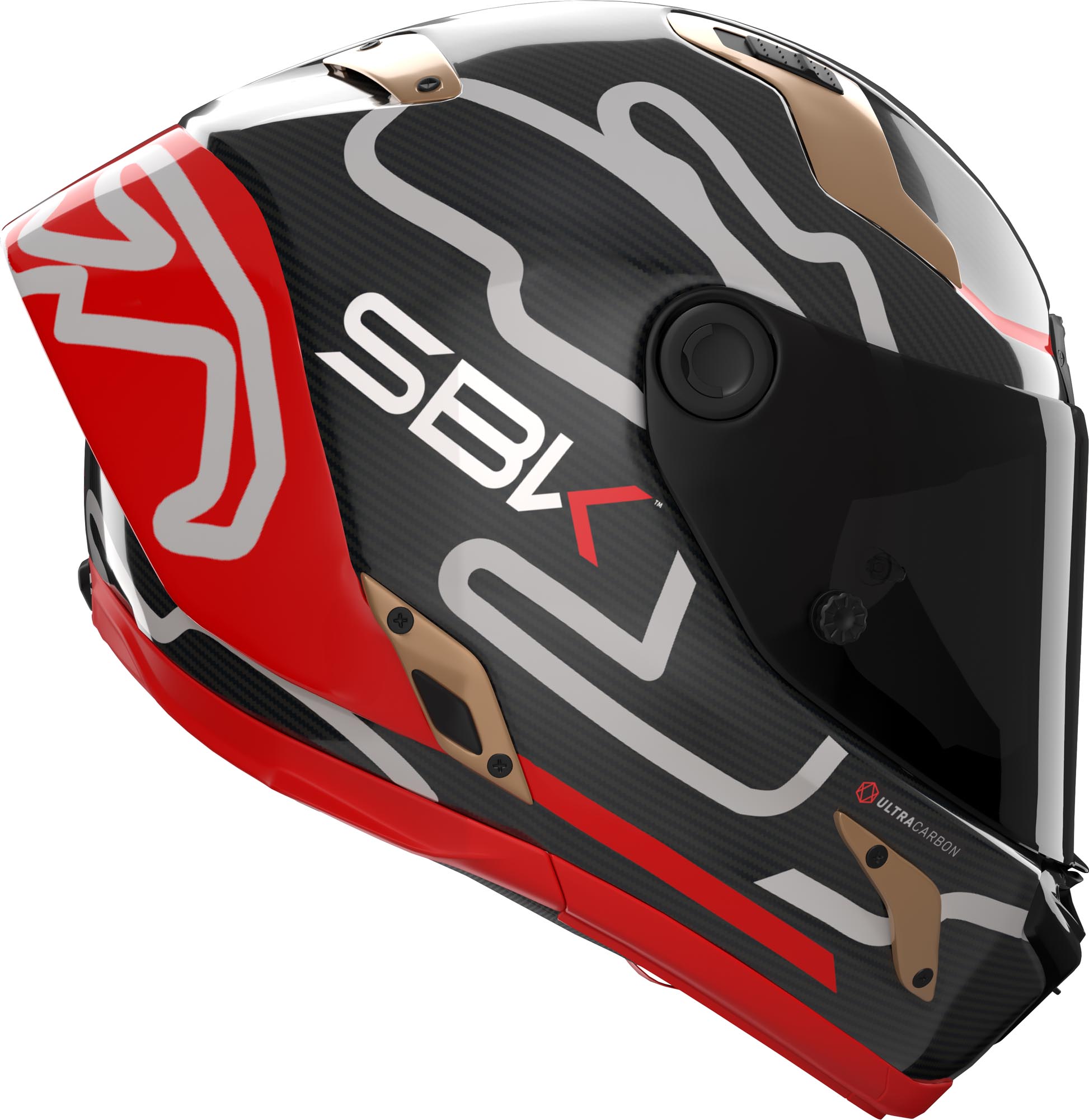 Nolan X-804 RS Ultra Carbon SBK Casque Gris/Rouge S (56) Figure 2