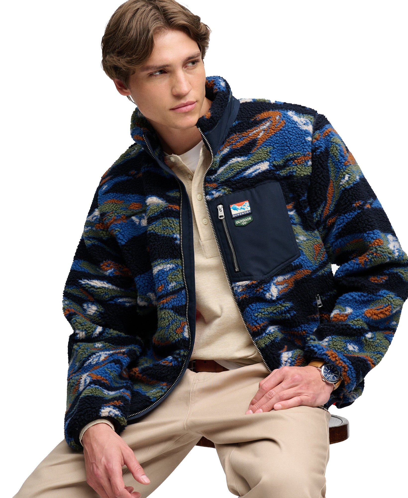 Superdry & Co Terrain Fleecejakke Flåden S Figur 6