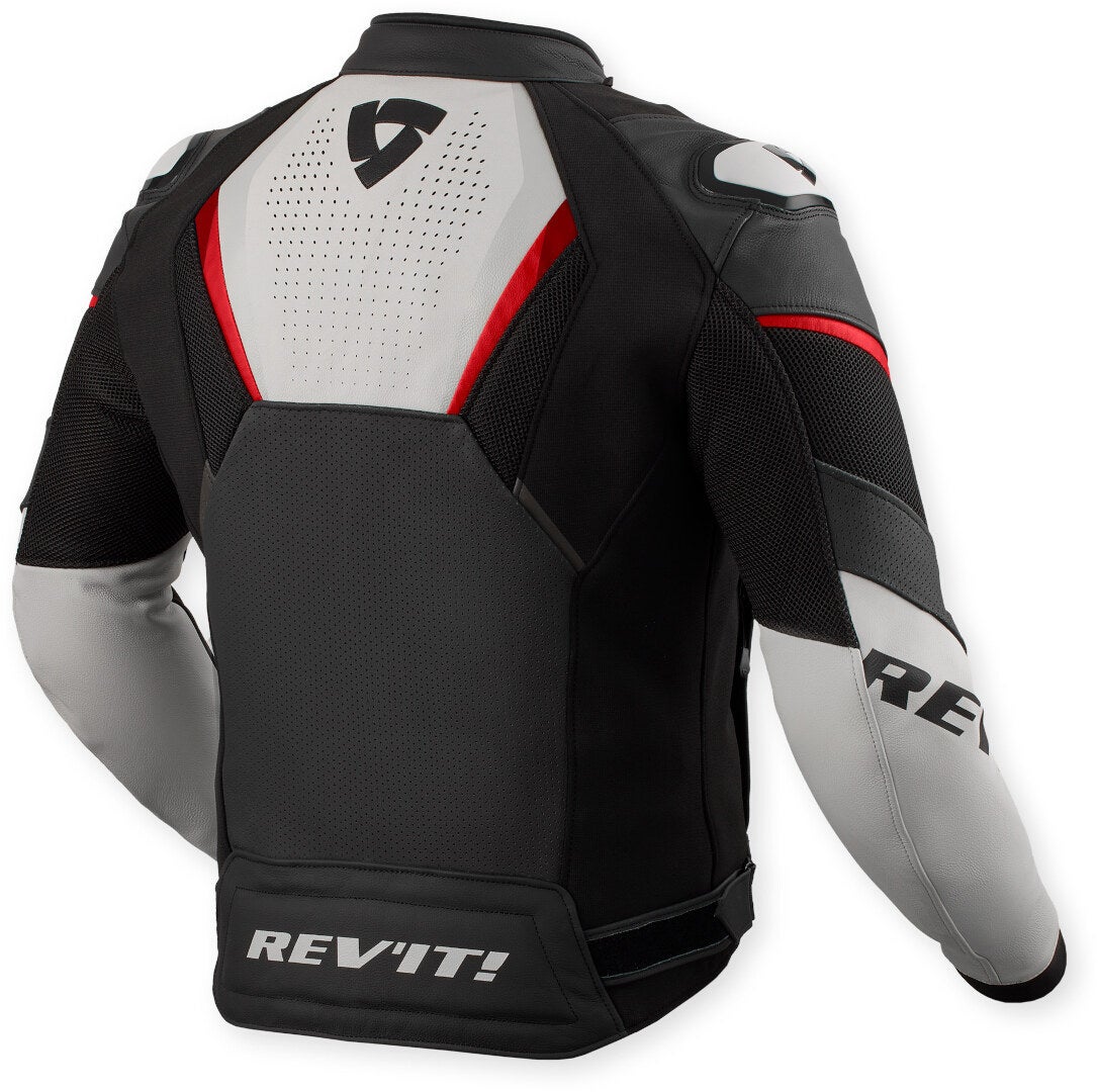 Revit Automate perforierte Motorrad Lederjacke schwarz/hellgrau 56 Abbildung 2