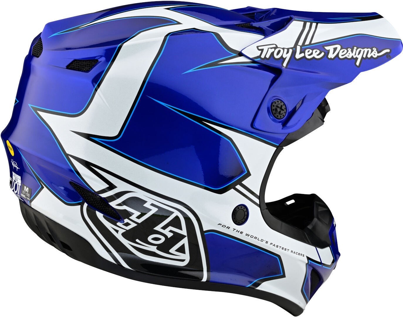 Troy Lee Designs SE4 Polyacrylite Matrix MIPS Casco da motocross blu/argento L (58/59) Figura 5