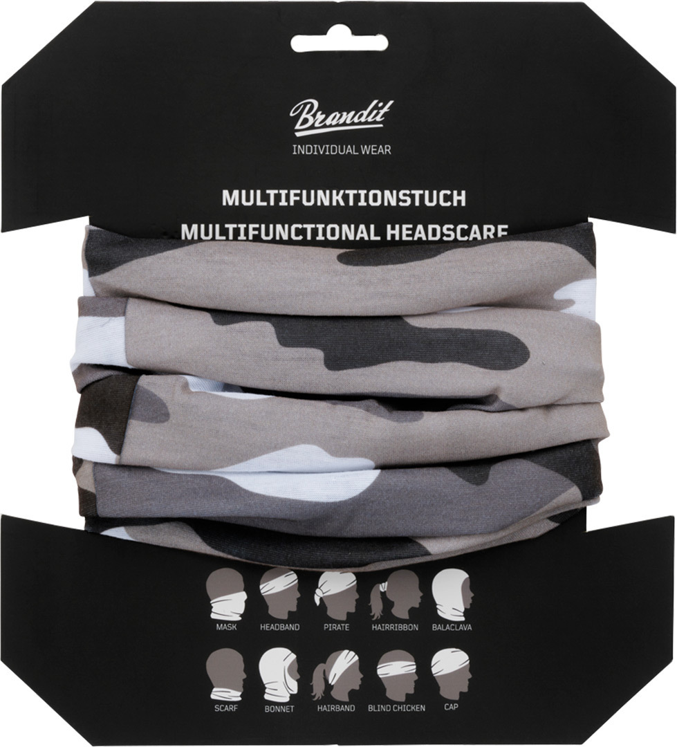 Brandit Multifunktionella huvudbonader vit/grå/svart Figur 2