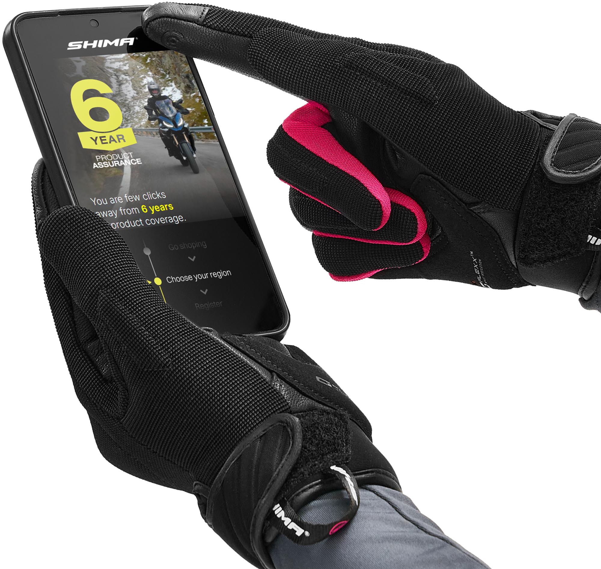 SHIMA Sonic Damer Motorcykelhandsker sort/pink S Figur 7