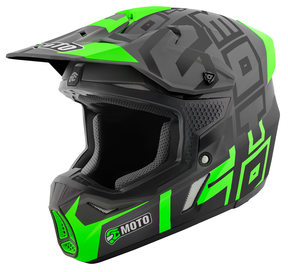 FC-Moto Merkur Flex Cască de motocross negru/gri/verde XS Figura 1