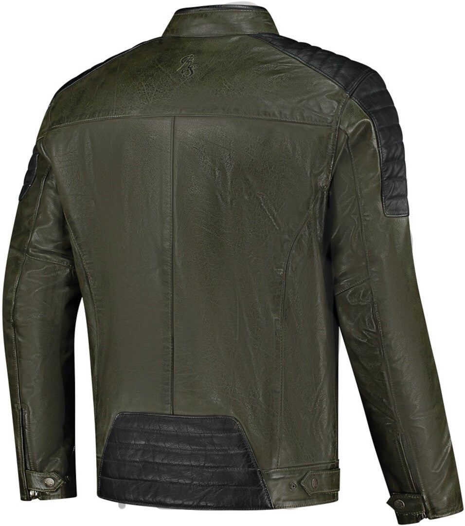 Rusty Stitches Cooper Blouson en cuir de moto Vert/Noir XXL Figure 2