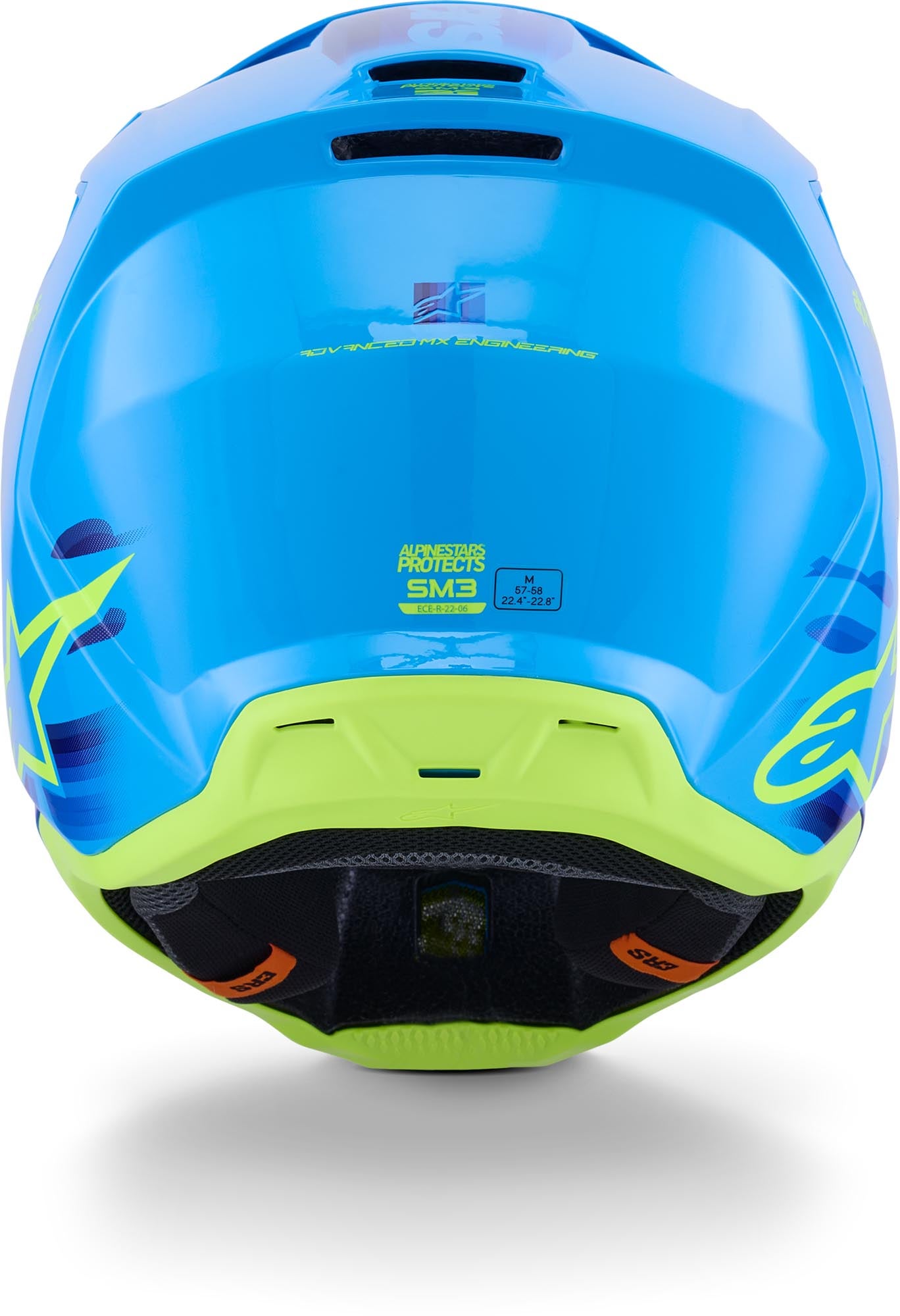 Alpinestars S-M3 Force Casco de motocross Azul/Amarillo S (55/56) Figura 4
