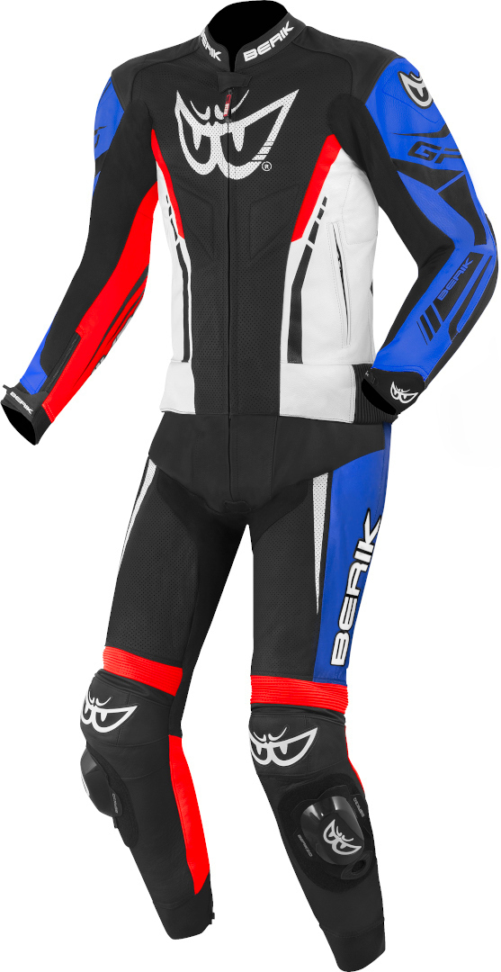 Berik Monza Two Piece Motorcycle Leather Suit black/white/red/blue 58 Figure 1
