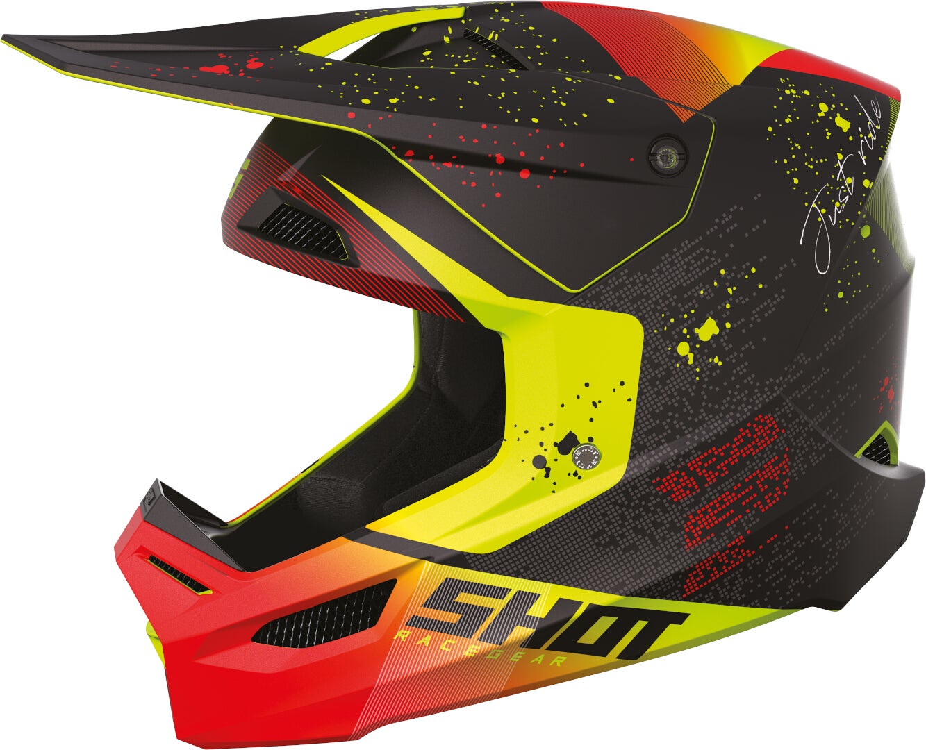 Shot Furious Matrix Motocross hjelm sort/gul/rød L (59/60) Figur 1