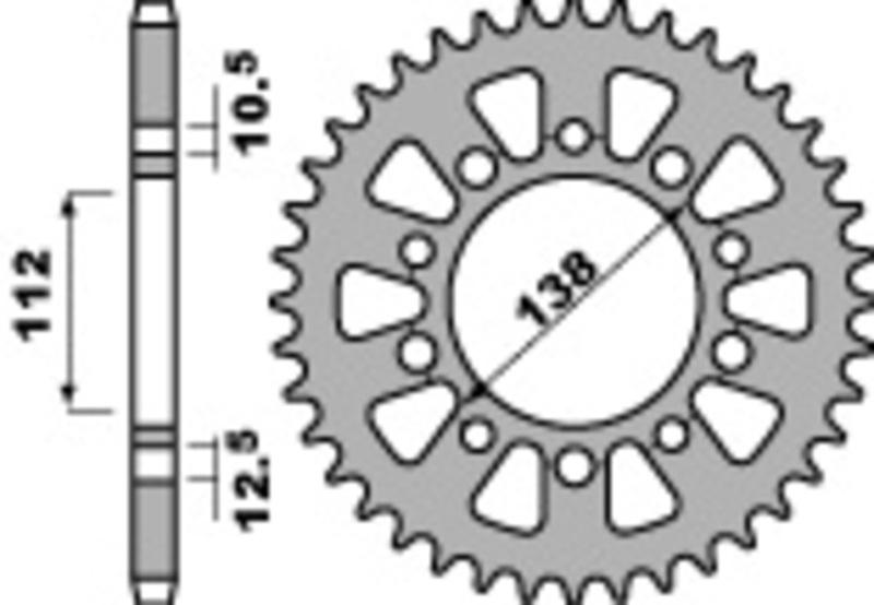 PBR Rear sprocket Steel Standard - 520 Figure 2