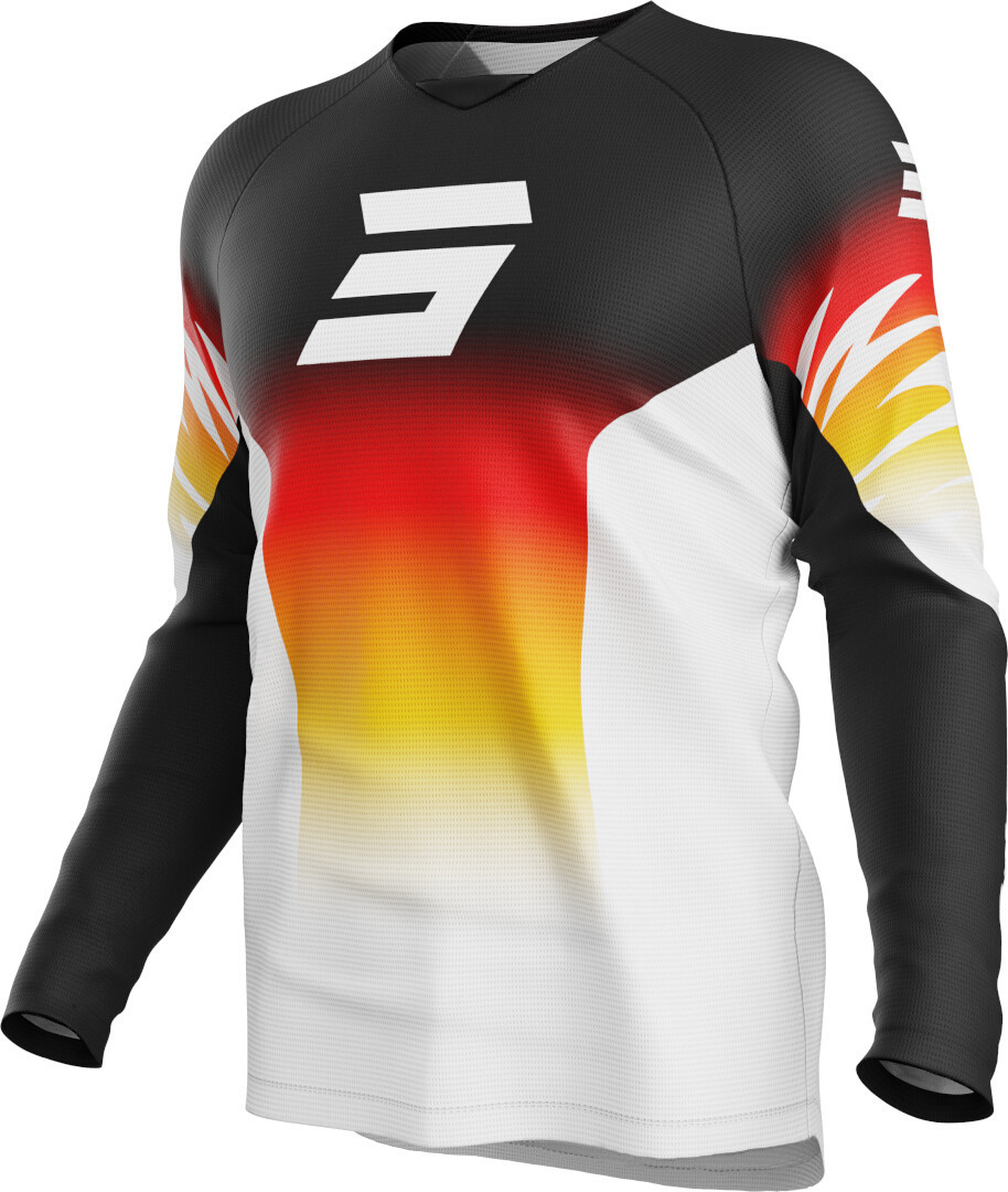 Shot Draw X-Trem Tricou de motocross pentru copii Negru/Alb/Portocaliu 4/5 Figura 1