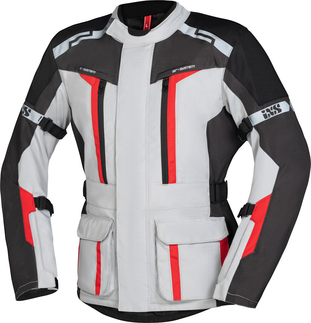 IXS Evans-ST 2.0 Motorrad Textiljacke grau/rot L Abbildung 1