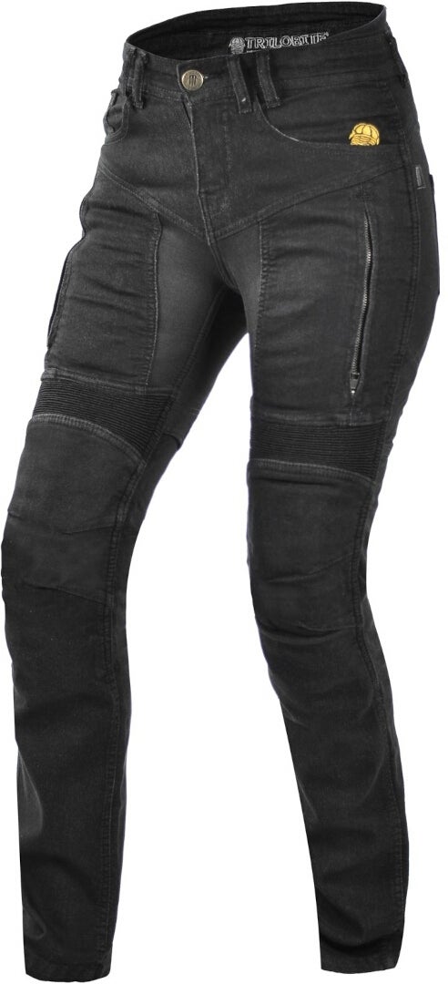 Trilobite Parado Doublelayer Slim Dame Motorcykel Jeans Sort 32/34 Figur 1