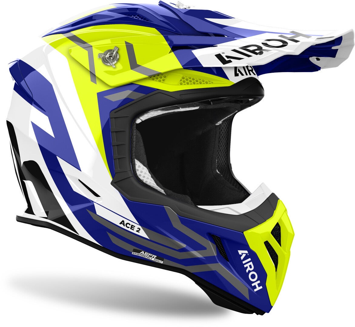Airoh Aviator Ace 2 Ground Casco da motocross bianco/giallo/blu M (57/58) Figura 2