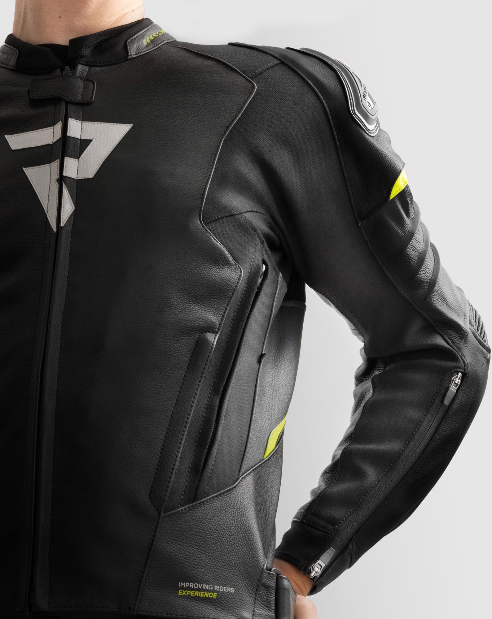 Side view of Rebelhorn Veloce Motorcycle Leather Jacket