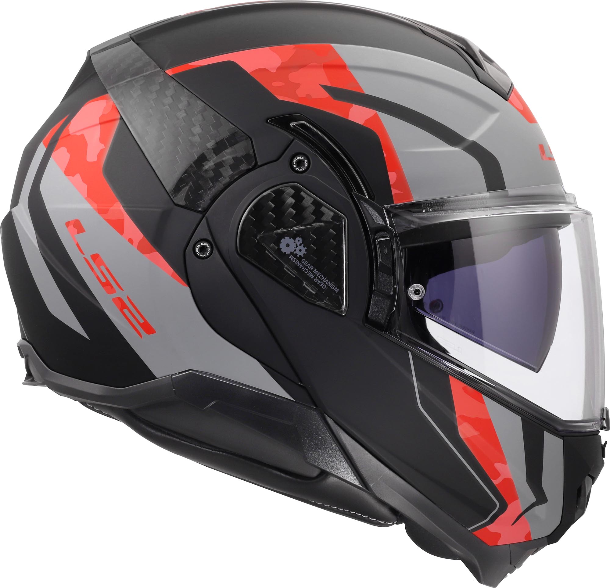 LS2 FF910 Advant II Glide Klapphelm schwarz/grau/rot S (55/56) Abbildung 6