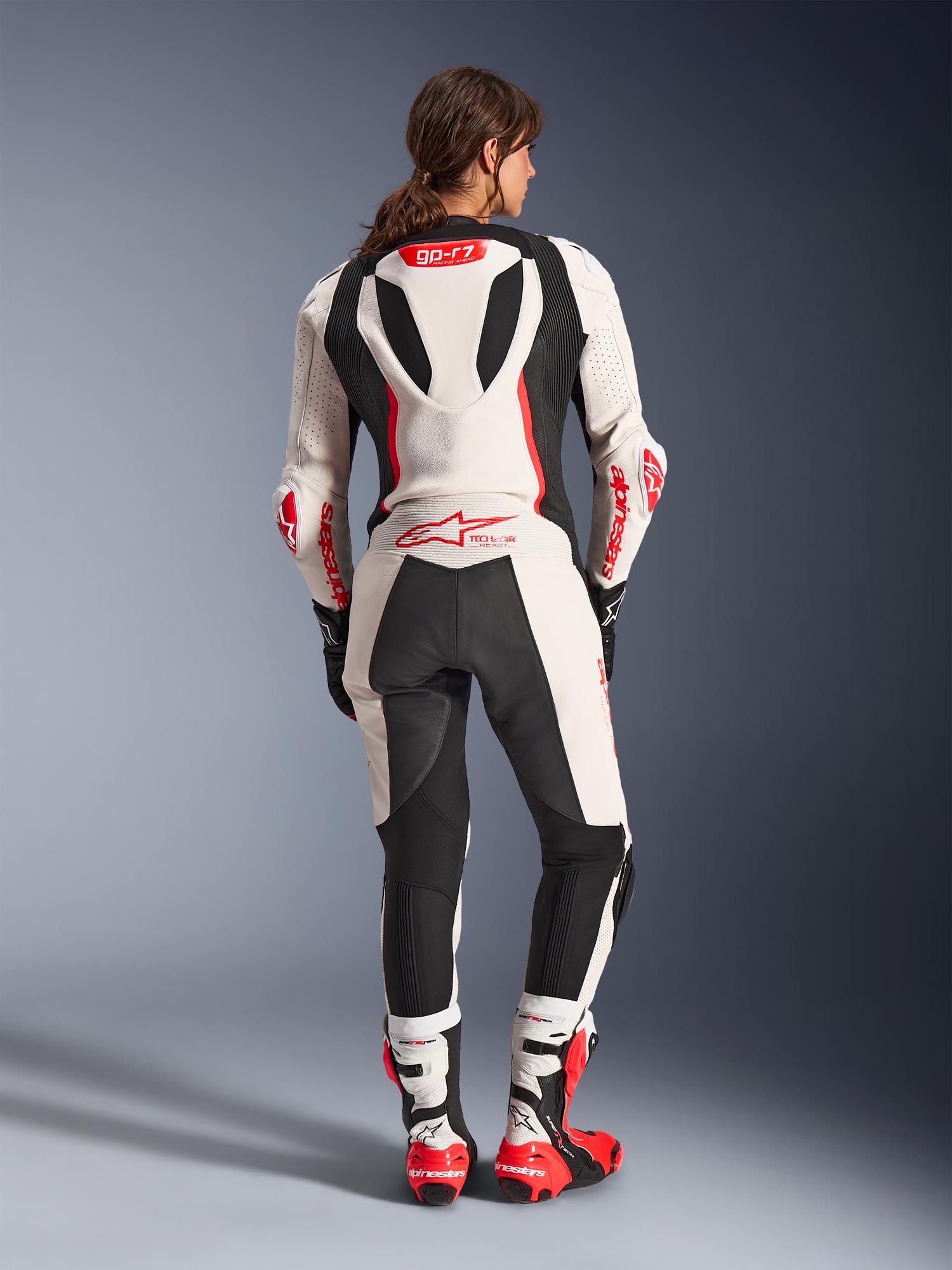 Alpinestars Stella GP-R7 Dames 1-delig motorfiets leren pak wit/zwart/rood 38 Figuur 6