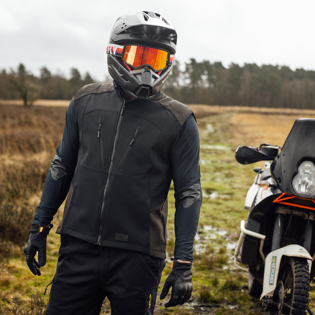 Side view of Merlin Badou Kevlar Dual Sport Motorcycle Textile Jacket