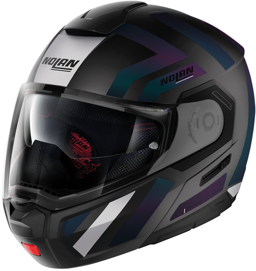 Nolan N90-3 Laneway N-Com Casco nero opaco/viola M (58/59) Figura 1