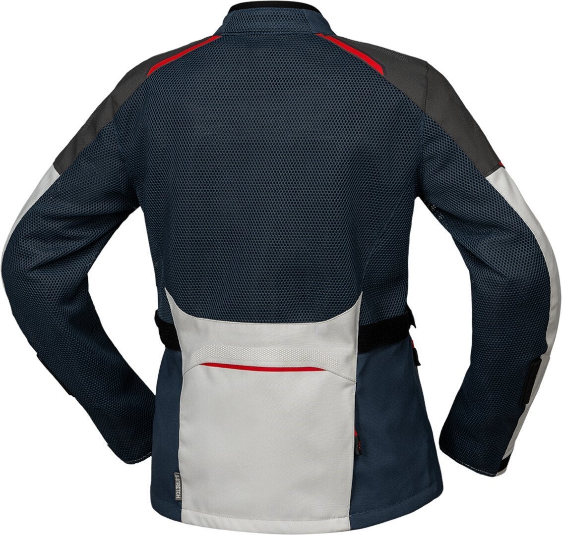 IXS Tourster-Big Air 1.0 Mesh Damer Motorcykel Textil Jacka grå/blå/röd/sand XL Figur 2