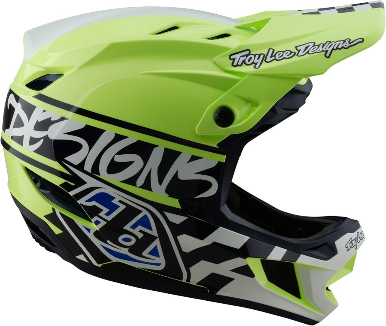 Troy Lee Designs D4 Mips Fifty-50 Polyacrylite Downhill Helm black/white/neon-yellow XS (53/54) Figure 4