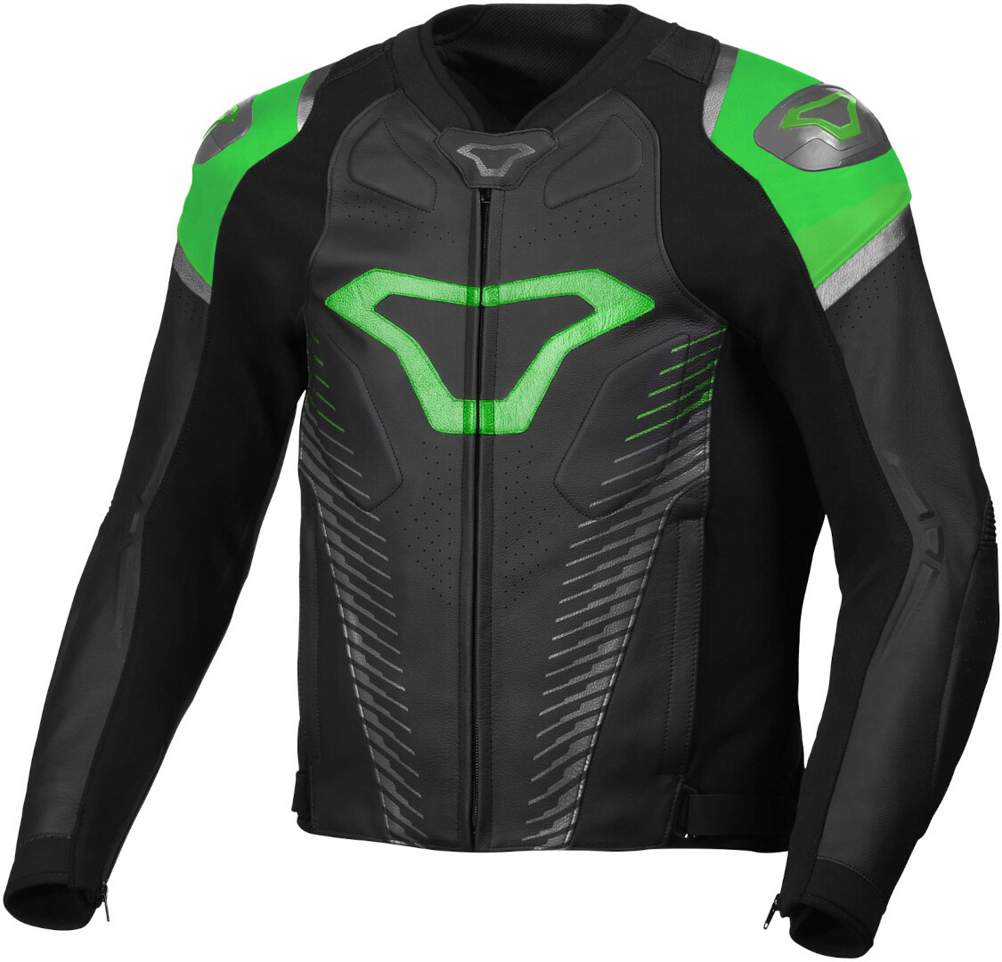Macna Tronniq Motorcycle Leather Jacket black/green 52 Figure 1